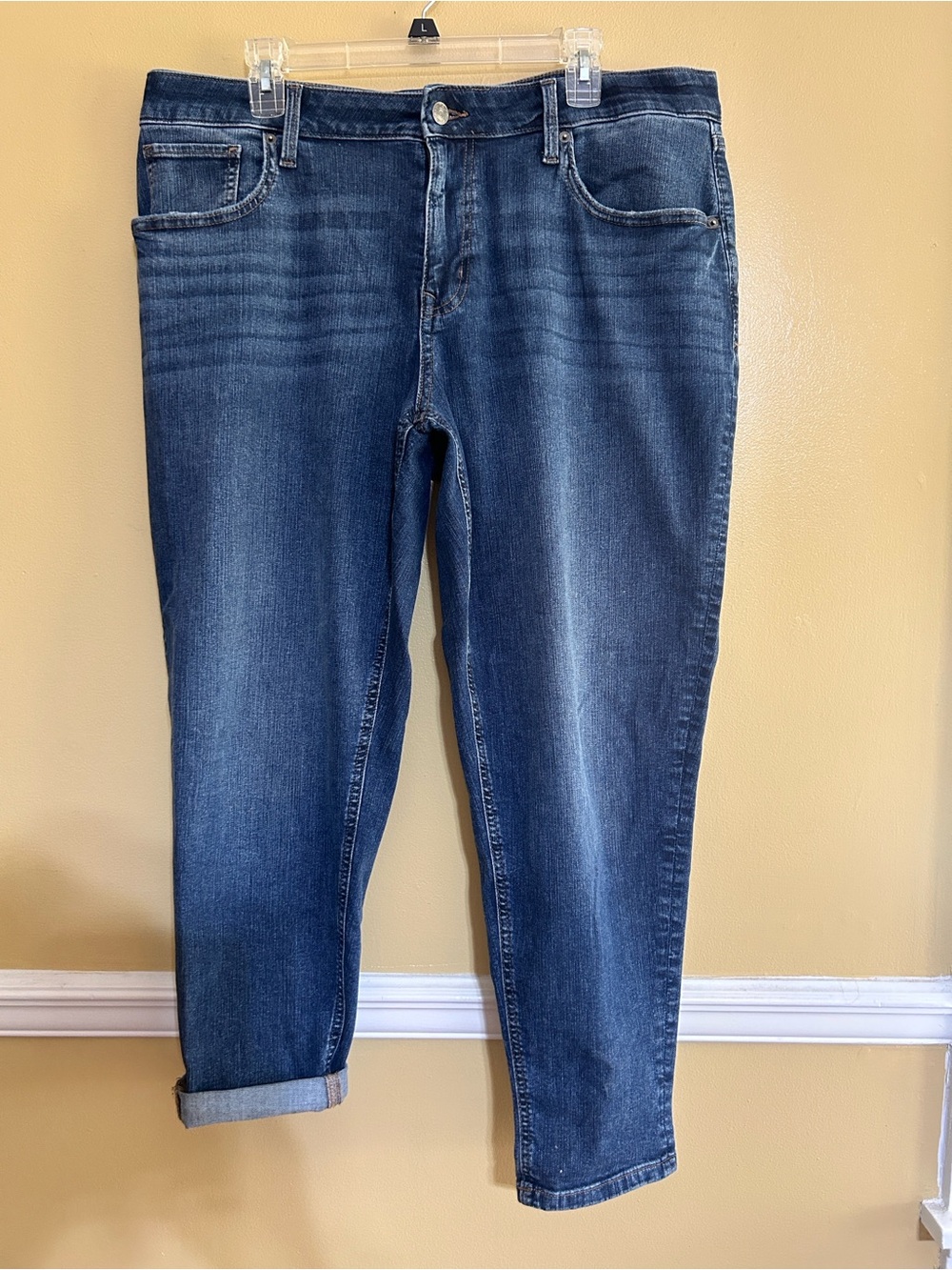 Maurices M Jeans High Rise 90’s Taper Med Blue Boyfriend Fit Jeans 16W Short GUC